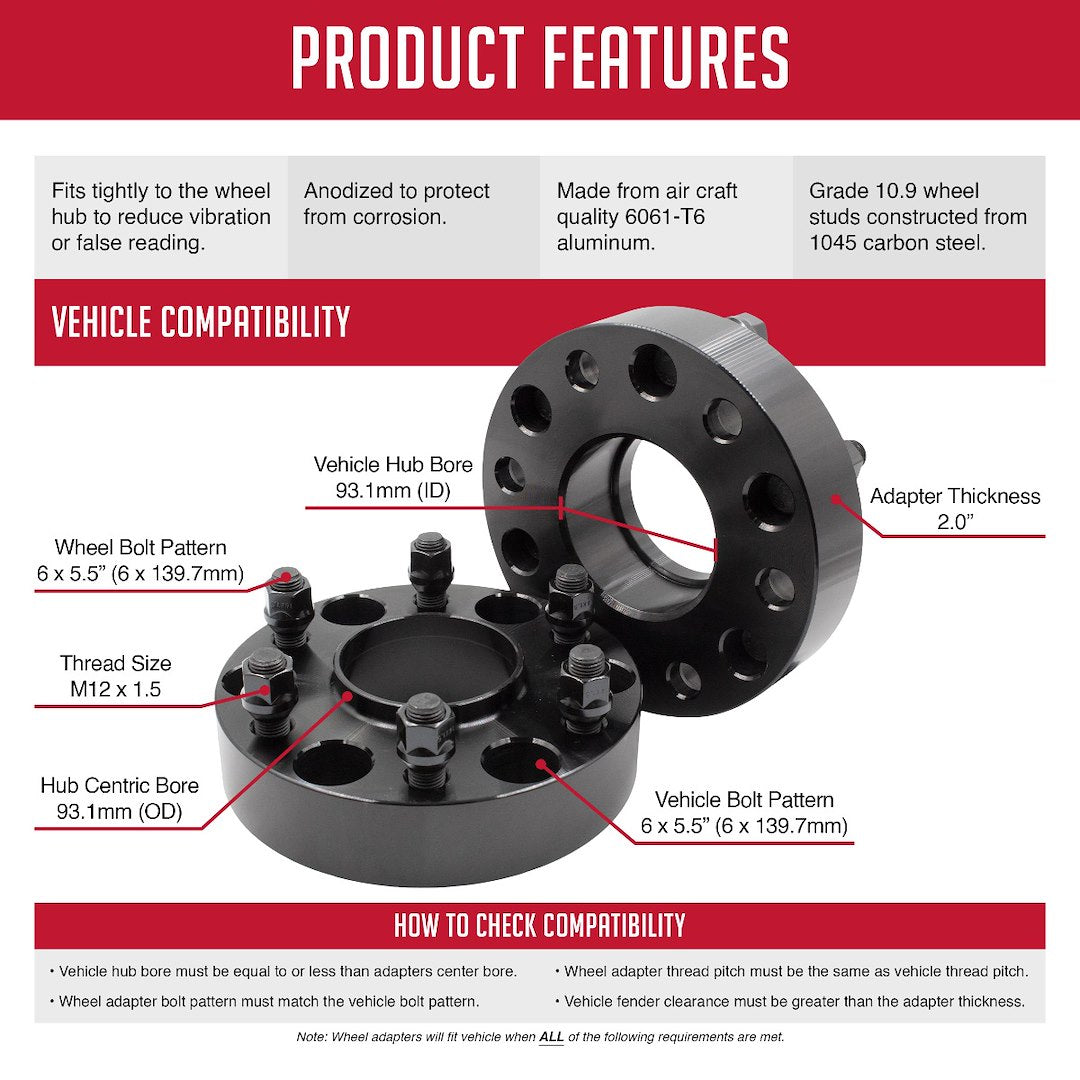 Revolution CNC Lathes And Milling Machines Wheel Adapter 6550-6550H-E931 - Adap-6X5.5 2.0 93.1M M12 1.5