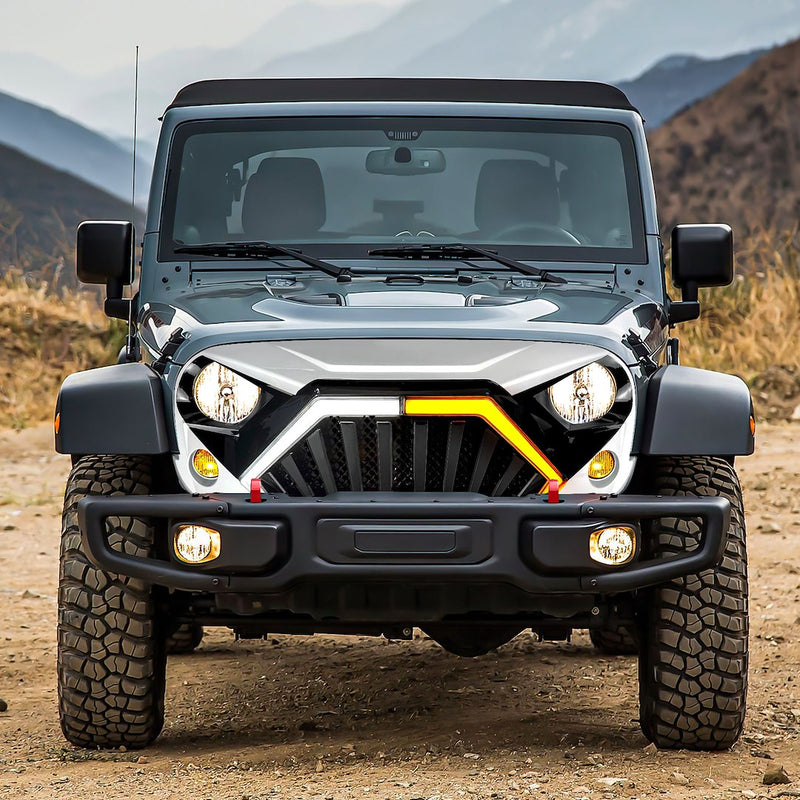 American MOD Aggressive Styling Grille Amjpaa00148 - White Black Goliath Drl