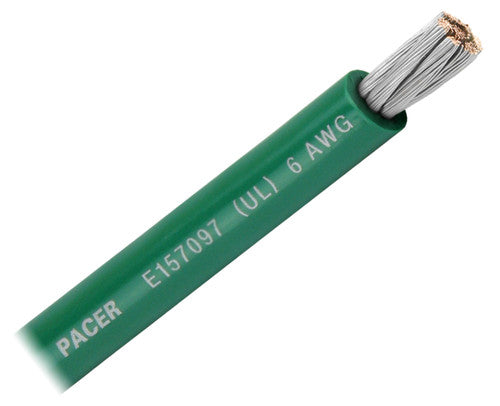 Pacer No Supplier Warranty Battery Cable WUL6GN-100 - Awg UL GN TC Wire 100FT RL