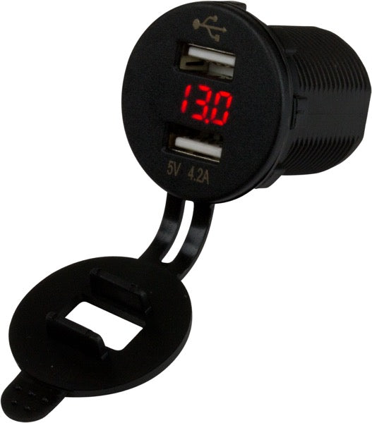 SEA DOG No Supplier Warranty USB Outlet 426517-1 - Round Dual Socket Hidden