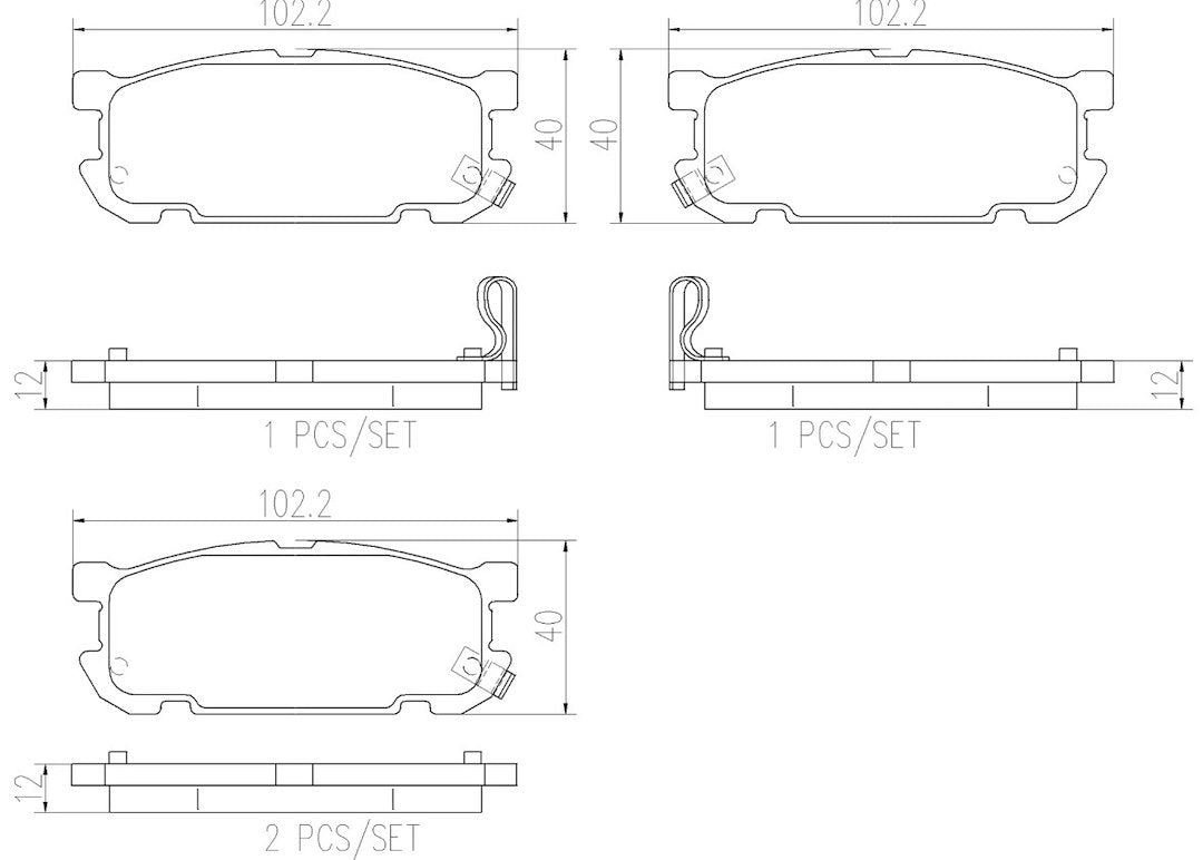 Brembo Premium Low-Met OE Equivalent Pad Brake Pad P49030N - Disc Set