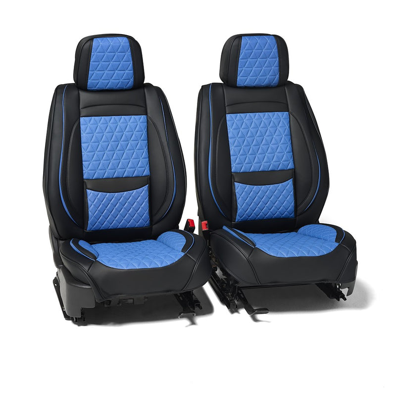 Seat CVR SOL Scratch Resistant Eco-Leather Seat Cover FFFBB - Black Blue Bundle Frnts