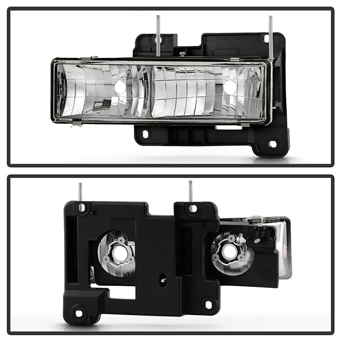 Spyder Made With OEM Standard Quality Headlight Assembly 5012388 - Chrome Crystal Lights