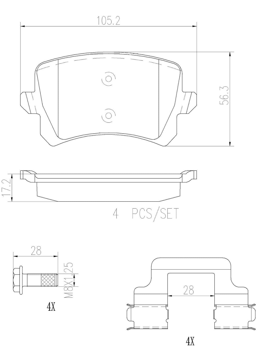 Brembo Premium Low-Met OE Equivalent Pad Brake Pad P85108N - Disc Set