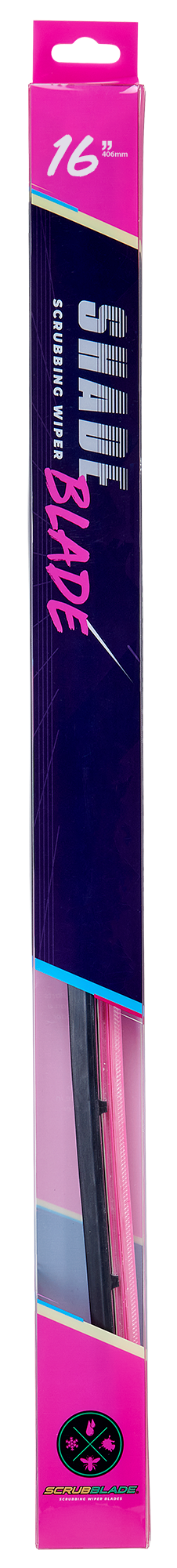 Scrubblade Ensure Quiet Operation Windshield Wiper Blade CBP1600 - Pink 16 Silicone Shadeblade Wpr Bld