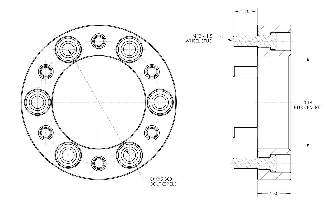 Spidertrax Limited Lifetime Warranty Wheel Spacer WHS005G - Toyota 5-1 1-1