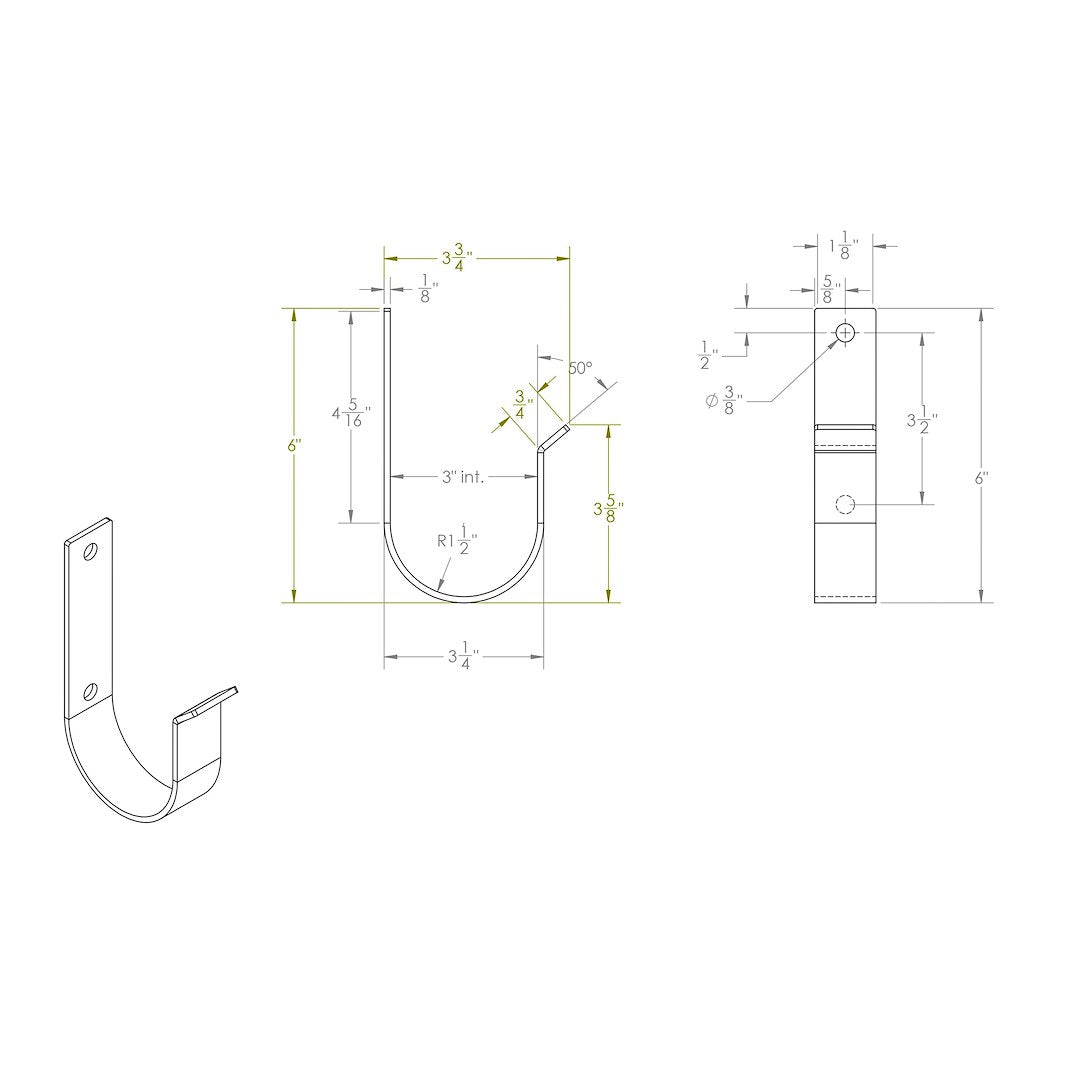 Black Horse RCH633 Constructed From Steel - K2 Rack Cord Hook Pair