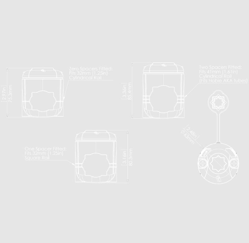 Railblaza Features Slide Locking Mechanism Multi Purpose Accessory Mount 03-4013-21 - White Railmount 32-41 Fits Hobie