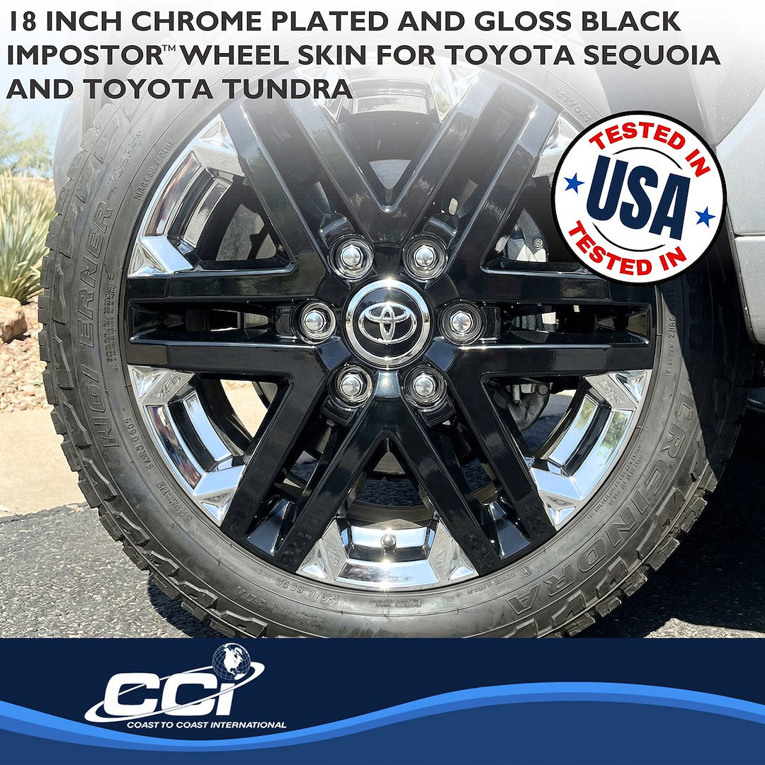 Coast2Coast Limited Lifetime Warranty Wheel Skin IMP505XB - Chrome Black Imp 22-25 Tundra GL 18