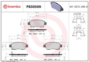 Brembo Premium Low-Met OE Equivalent Pad Brake Pad P83050N - Disc Set