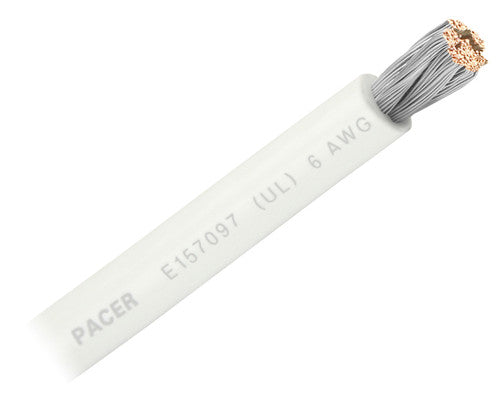 Pacer No Supplier Warranty Battery Cable WUL6WH-100 - Awg UL WH TC Wire 100FT RL