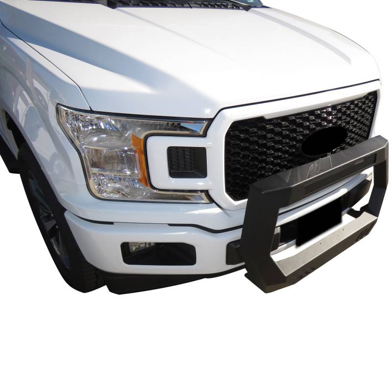 Black Horse Comes With License Plate Relocator Bull Bar Roff104 - Matte Black Rover