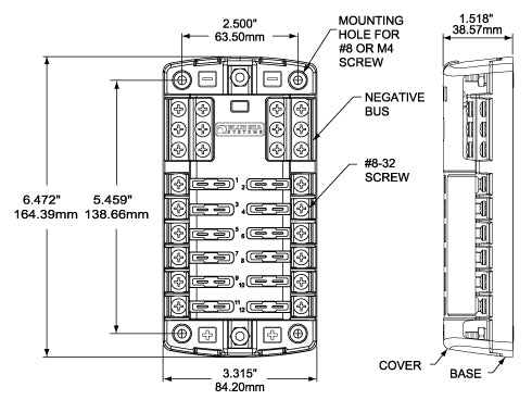 Blue SEA No Supplier Warranty Fuse Block 5031-BSS - Stblade 12Circ GND