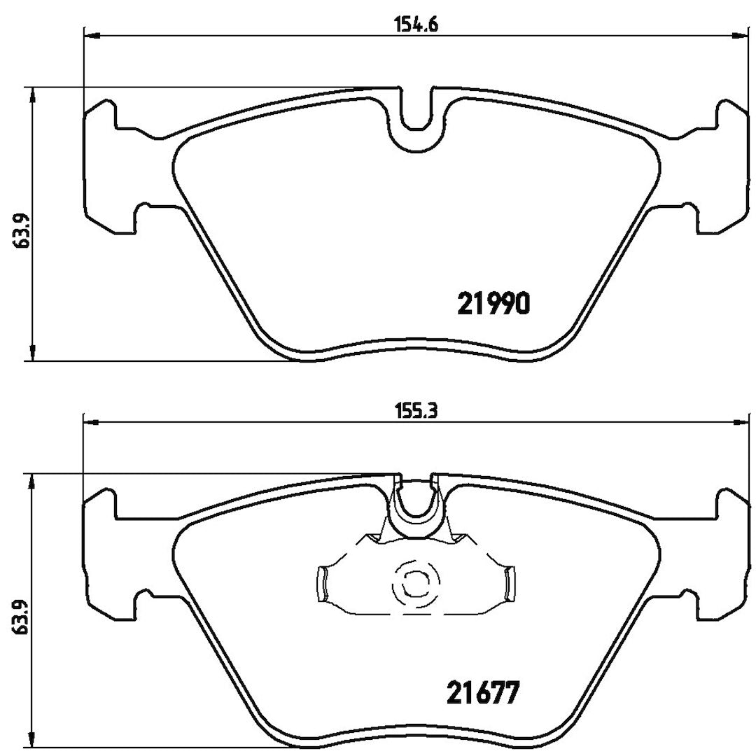Brembo Premium Low-Met OE Equivalent Pad Brake Pad P06065 - Disc Set
