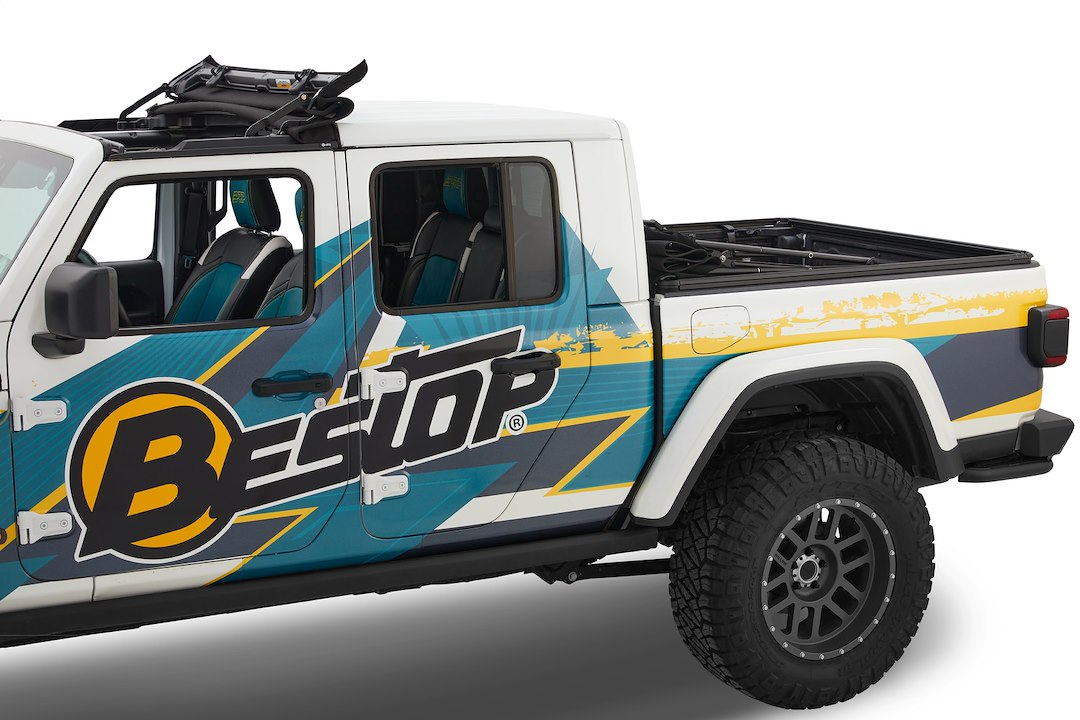 Bestop Fully Integrated Bow System Truck Cap 77326-17 - Black Supertop- Bed Top