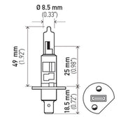 Hella Easy To Install Headlight Bulb 002089541 - H1 12V 55W P14.5S T2.5 50
