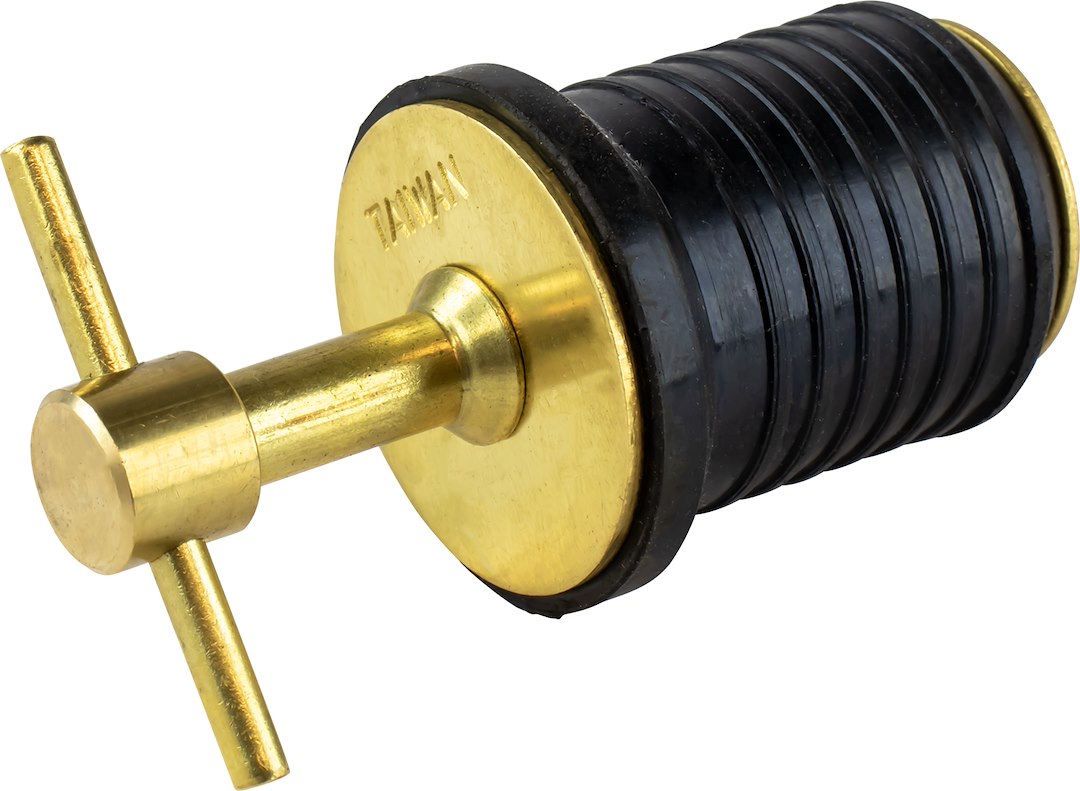 SEA DOG Made In USA Boat Drain Plug 520082-1 - Brass Tee Handle