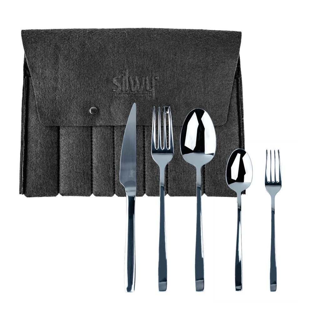 Silwy Magnet Cutlery With Subtle Silwy® Embossing Flatware EBS-G-5 - Silwytravel Set