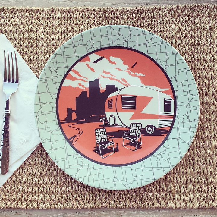 Camp Casual Dinnerware: Melamine Plates & Bowls Set - 12-Piece Dish Set for Indoor & Outdoor Dining - BPA Free, Top Shelf Dishwasher Suitable Dinnerware Set - Sturdy Melamine Dinnerware Sets - Camping Dishes by Camp Casual