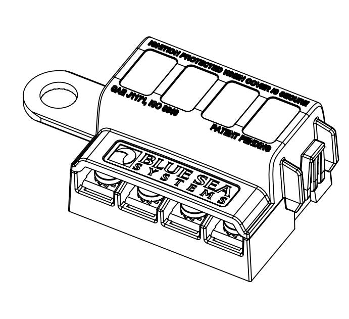 Blue SEA Screw Terminals For Securing Wires Fuse Block 5023-BSS - Stblade 4Circ