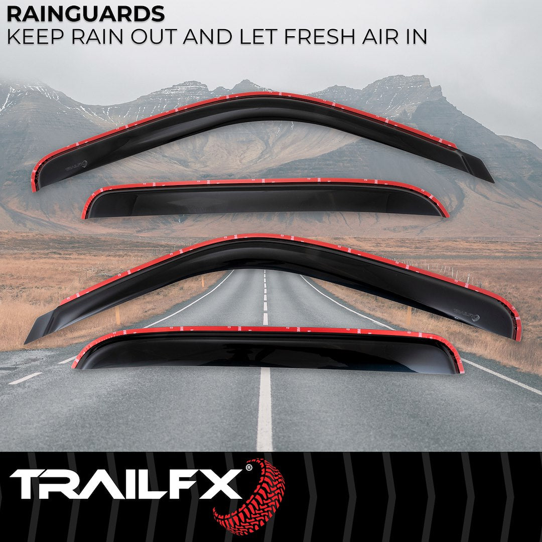 Trailfx Limited Lifetime Warranty Rainguard 4355IC - Smoke Tfx Inchannel Wndw Vents 4PC