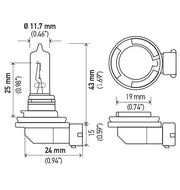 Hella Modern Compact Design Headlight Bulb H9 - 12V 65W PGJ19-5 T4