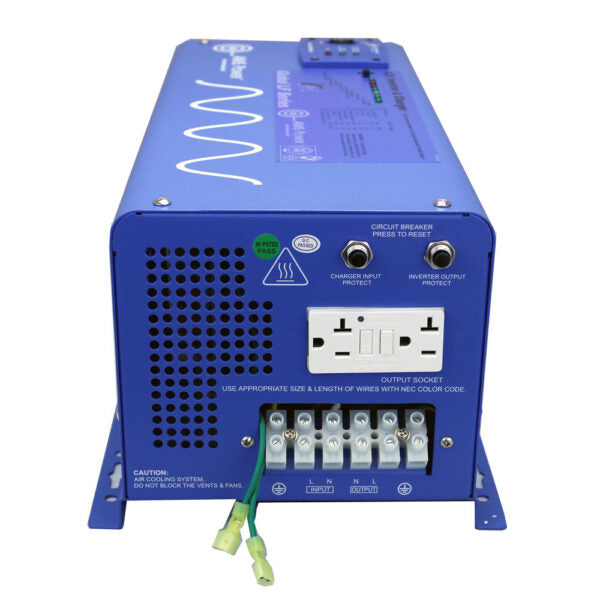 Aims Power Multiple Controlled Cooling Fans Power Inverter/ Battery Charger Picoglf30W12V120VR - 3000W Pure Sine LF Inv…