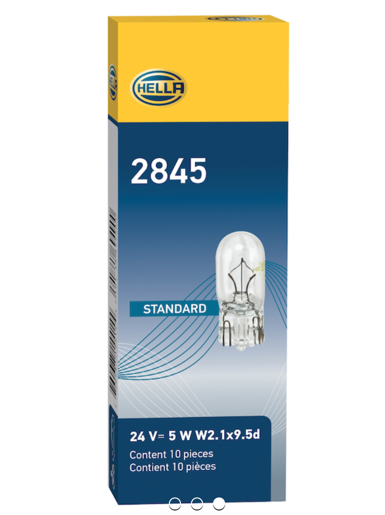 Hella Easy To Install Multi Purpose Light Bulb 2845 - 24V 5W W2.1X9.5D T3