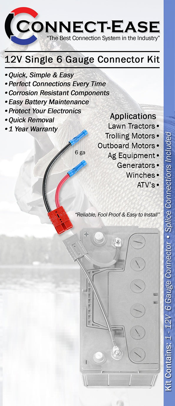 Connect Ease Corrosion Resistant Components Battery Connection Harness RCE12VB6 - Single Gauge