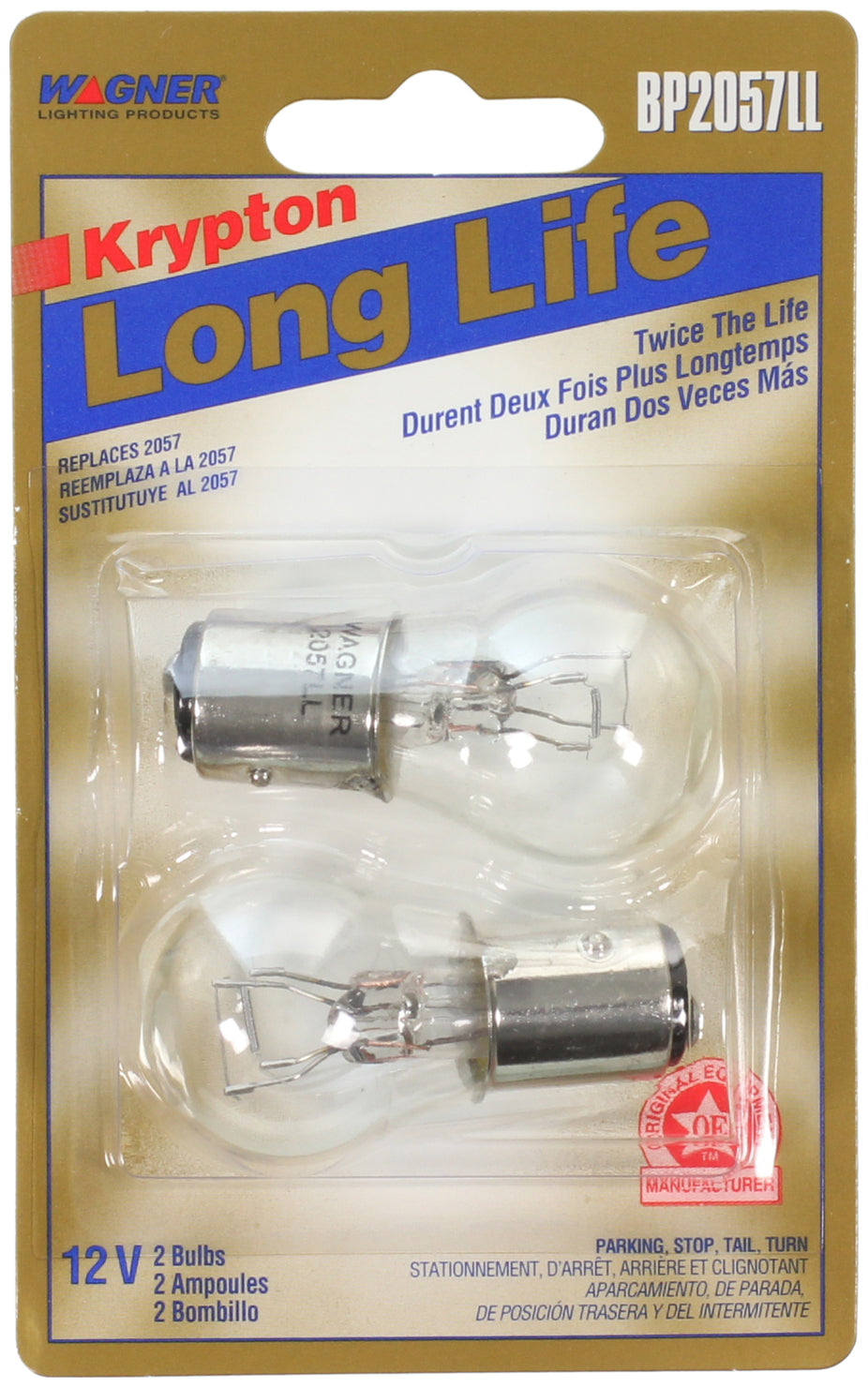 Wagner SAE Compliant Tail Light Bulb BP2057LL - Miniature Long Life