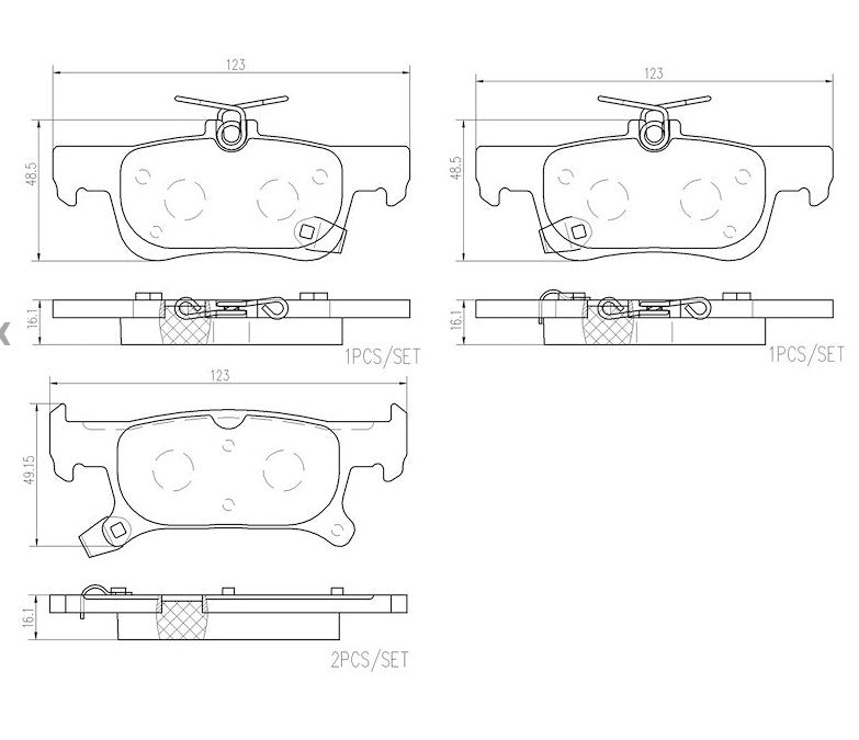 Brembo Premium Low-Met OE Equivalent Pad Brake Pad P07011N - Disc Set
