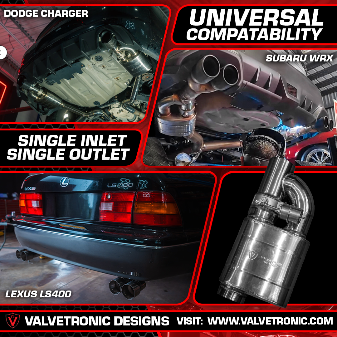 Valvetronic Universal Fit Exhaust Muffler UVM.76MM.X1 - Valved Kit