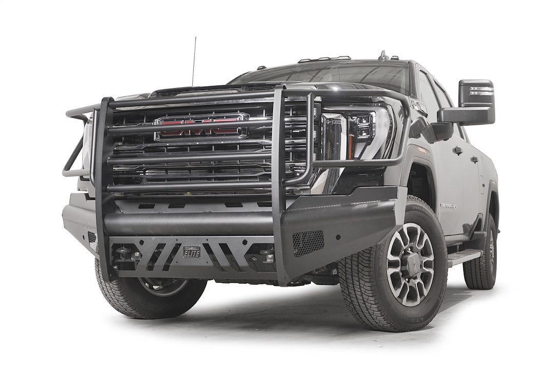 FAB Fours Features Tow Hooks Bumper GM24-Q6260-1 - Black 2024 Gmc HD Steel Elite Senso