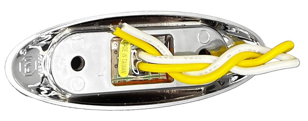 RV Designer Meets DOT Lighting Requirements Trailer Light L931 - Chrome Amber Oblong Bezel Led MA