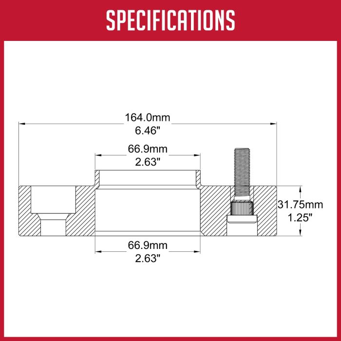 Revolution CNC Lathes And Milling Machines Wheel Adapter 5120-5120H-B669 - Adap-5X120 1.25 66.9 M14 1.5