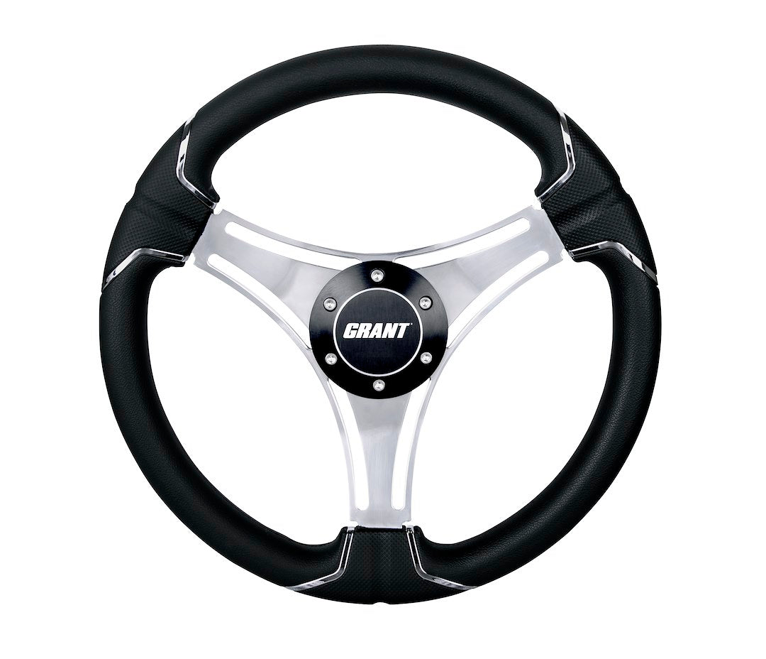 Grant 590-1-PS-A Polished aluminum spoke construction - Chrome Clark Inserts