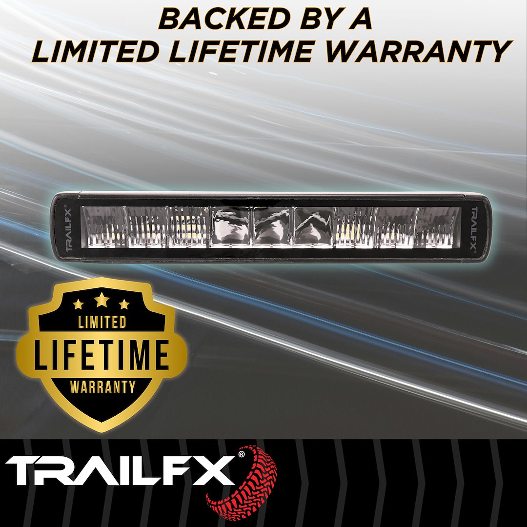 Trailfx Limited Lifetime Warranty Light Bar 10SRBKCM - 10IN SR 9X5W BK Combo BK Cvr
