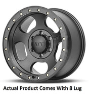 M.T. Wheel Modern Low Profile Cap Design 274569 - Black 18X9 8X180 MT Canyon Pro