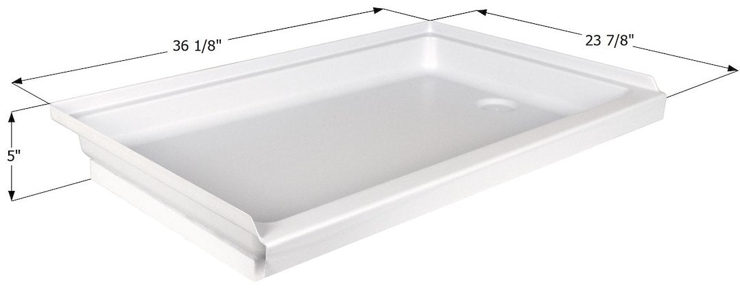 Icon Made In USA Shower Pan 15241 - SP2436RH-PW RH Drain