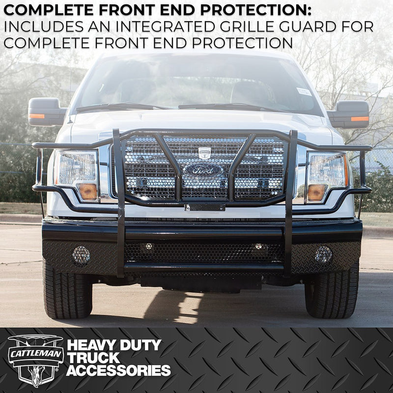 Cattleman Two Vertical Center Protection Bars Bumper 2200P - Front Replacement