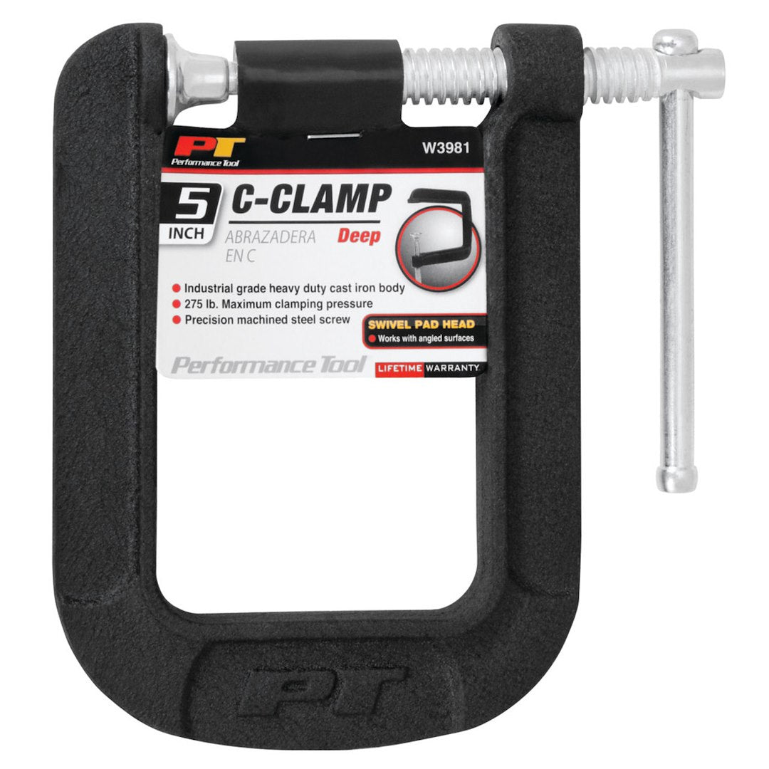 Perform Tool Limited Lifetime Warranty C Clamp W3981 - Deep Throat C-Clamp