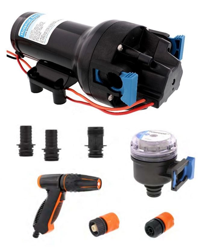 Jabsco Diaphragm Design Allows Dry Running Boat Washdown Pump P601J-219N-3A - Hotshot HD6 12V 6GPM 70PSI