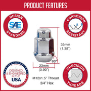 Revolution Ensure Corrosion Resistance Lug Nut 87KX45 - LUG-BLG 4-M12 1.5 10PC