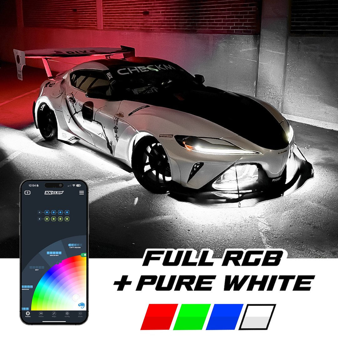 XK Glow Compatible With Third-Party Apps Underbody Light Kit MX-CAR-PRO - Xkmax Rgbw 16PC Underglow