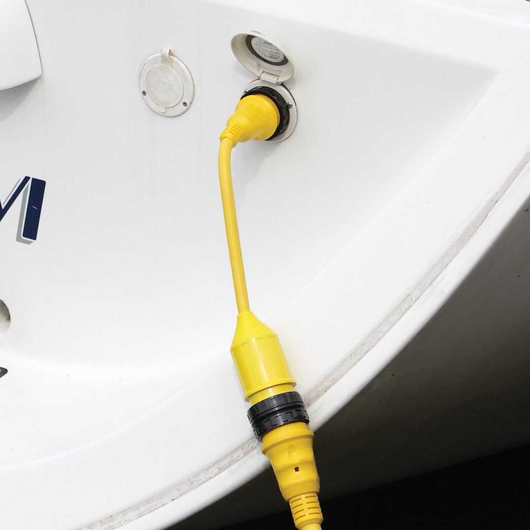 Marinco Waterproof Material Power Cord Adapter 121A - Pigtail 30A 125V Loc
