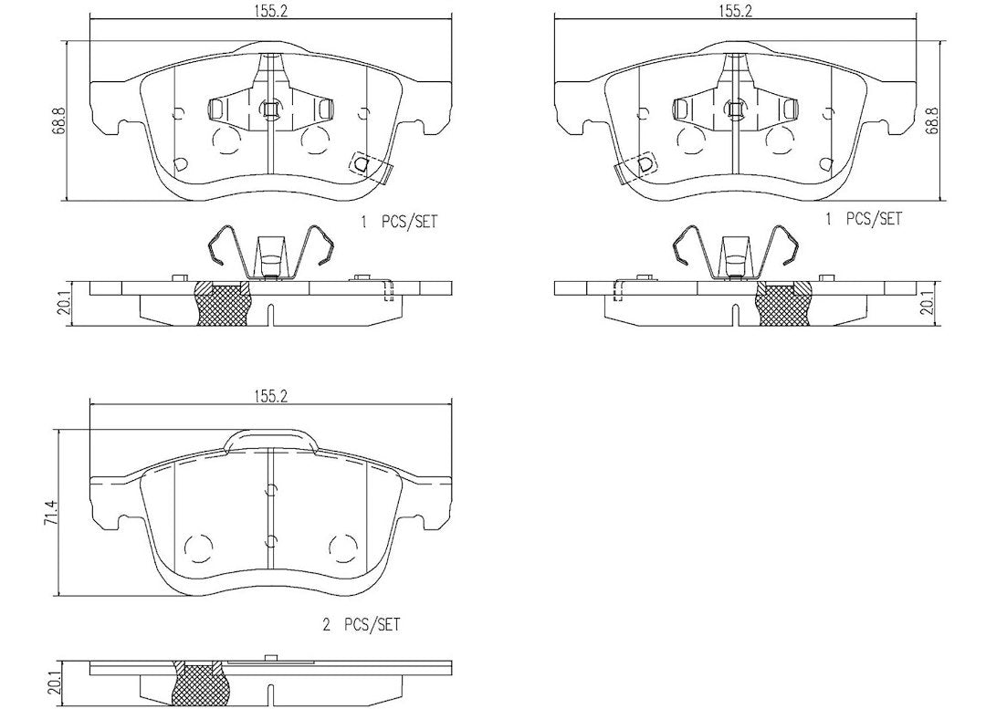 Brembo Premium Low-Met OE Equivalent Pad Brake Pad P23167N - Disc Set