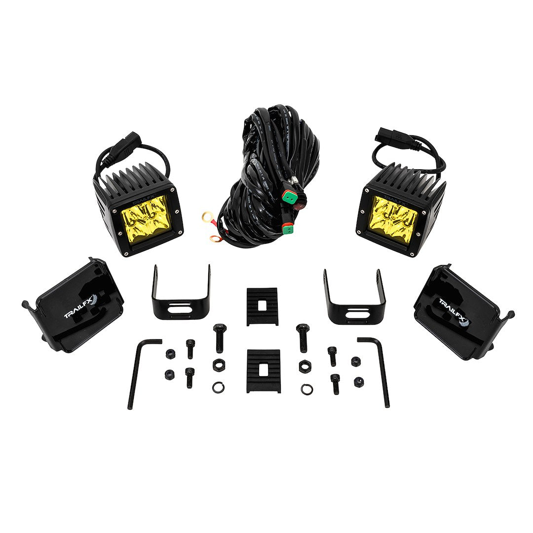 Trailfx Limited Lifetime Warranty Driving/ Fog Light 2X2AMS2 - 2X2 Pod 4X5W SP Ambr PR BK Cvr