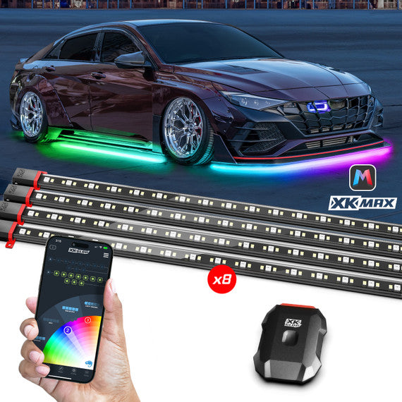 XK Glow Firmware Update Capability Underbody Light Kit MX-CAR-STA - Xkmax Rgbw 8PC Underglow
