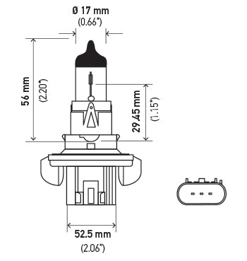 Hella DOT Compliant Headlight Bulb H13 - 12V 60 55W P26-4T