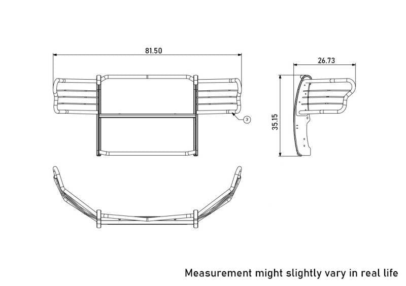 Black Horse No Drill Mounting Grille Guard 17FP32MSS - 2015-2018 Ford F-150 Guard-G